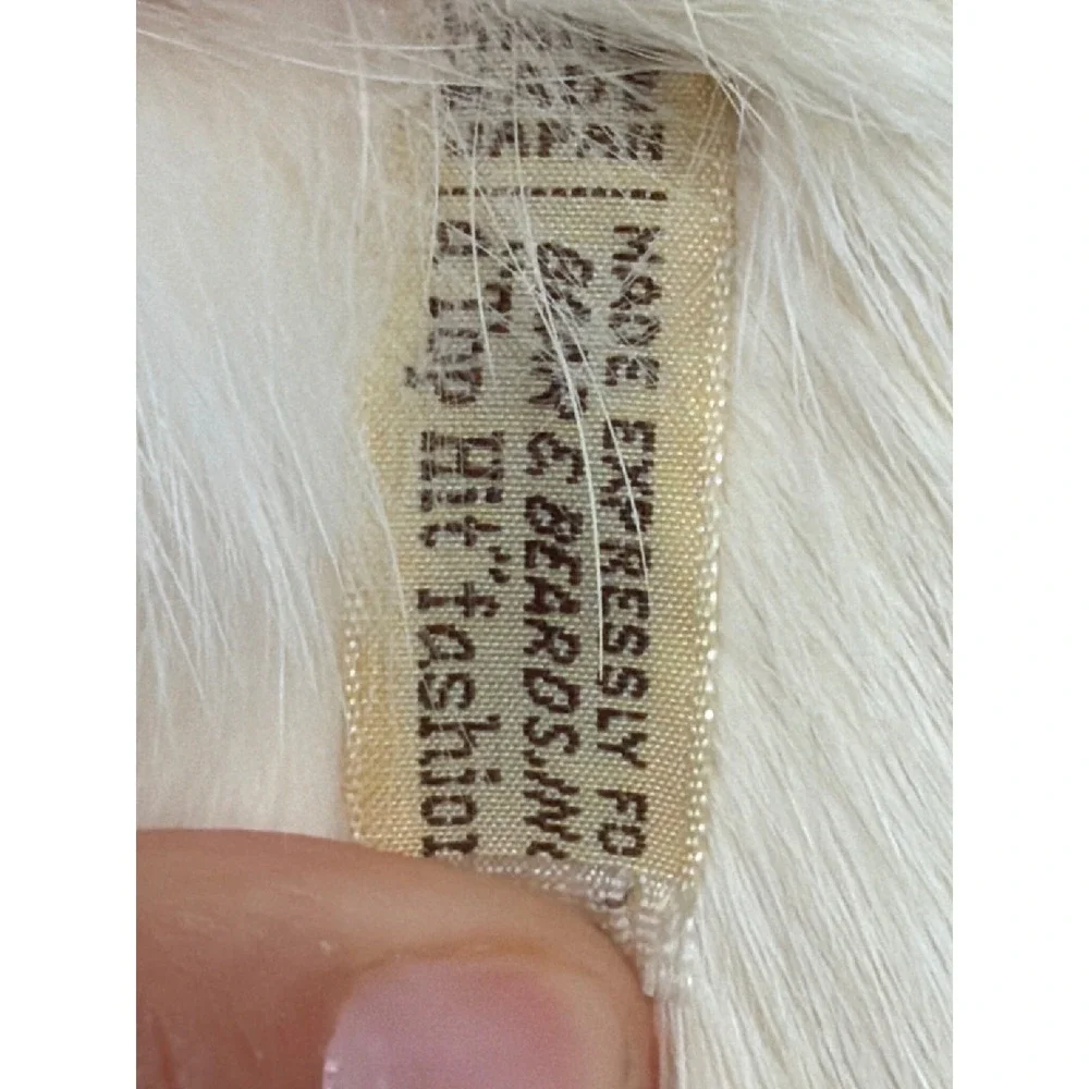 Vintage MCM Baar & Beards Top Hit Fur Stole Scarf White Real Fur Clip Closure
